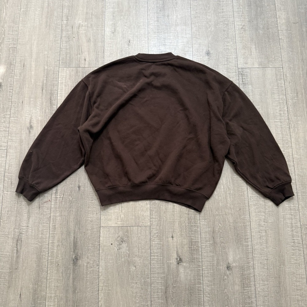 Disney Pullover Mickey Mouse Sweatshirt Women Brown Cotton Blend Casual Size M - Picture 3 of 9